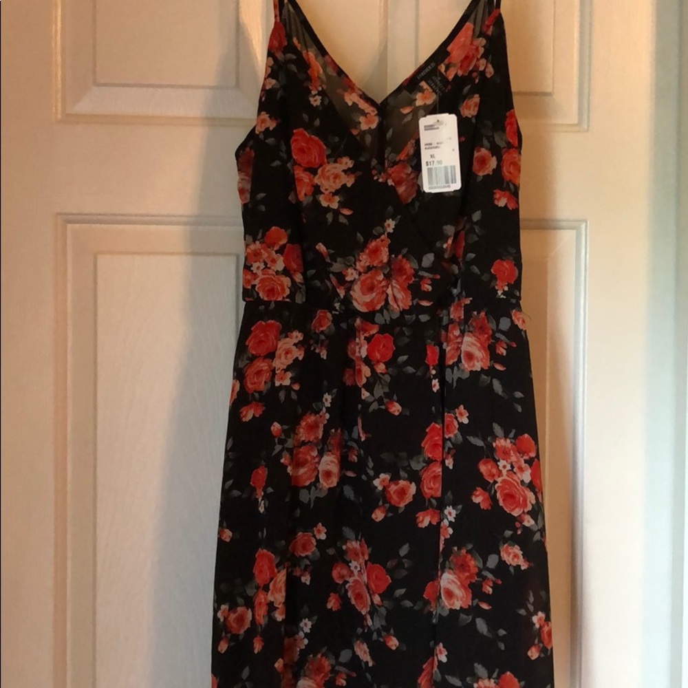 floral mini v-neck dress